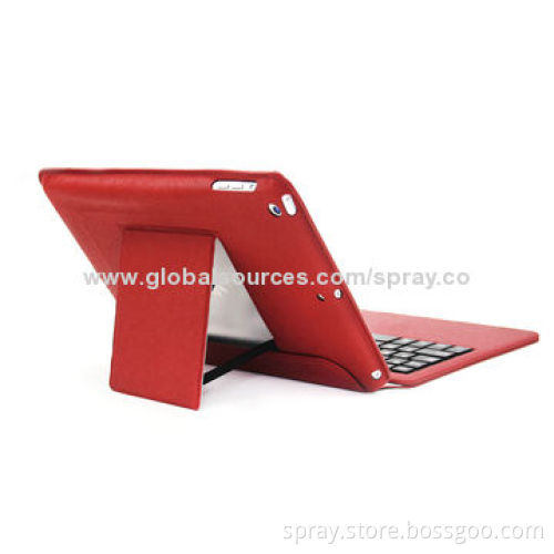 Folio Stand Leather Case Cover for iPad Air, Built-in Bluetooth Keyboard